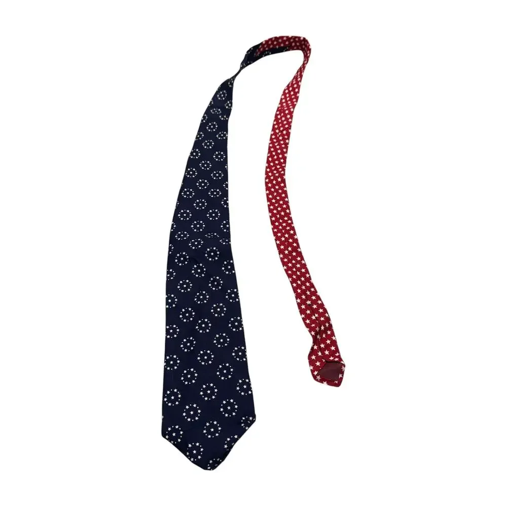 American Eagle Outfitters Mens Navy Patriotic Star Necktie - Picture 2 of 6